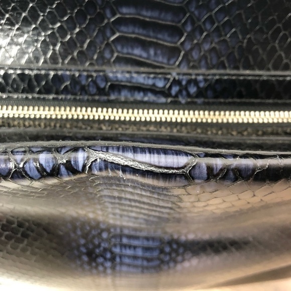 Kate Spade Midnight Blue Python Print Tote Bag - Picture 6 of 12